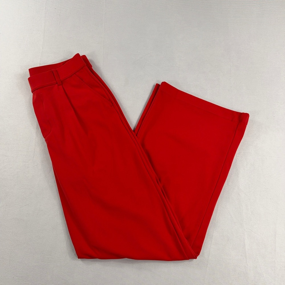Halara Wide Leg Pants Pleated Front High Waist Stretch Red Women Size S‎ Regular